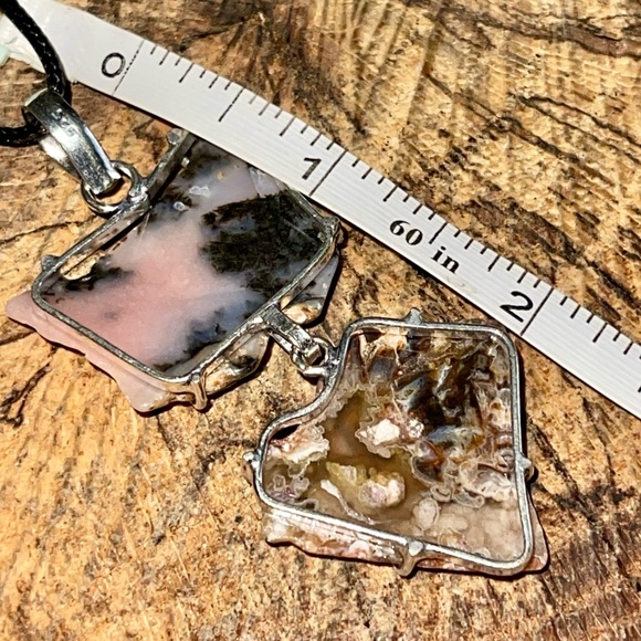 2 -Layer Pink Peruvian Opal Pendant 2 1/2” - Picture 8 of 9